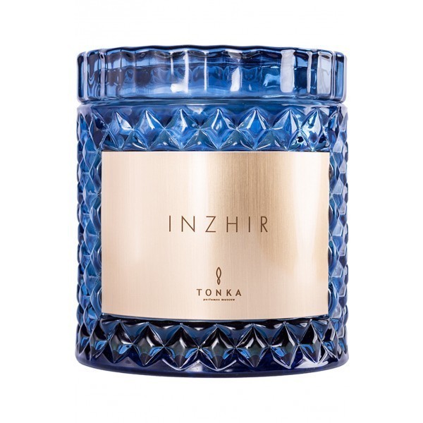 свеча аромат «inzhir» стакан синий 220 (тубус)