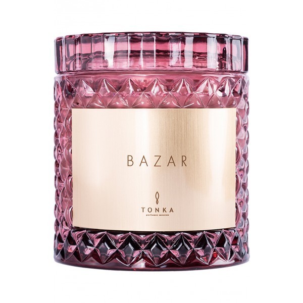свеча аромат «bazar» стакан бордовый 220 (тубус)
