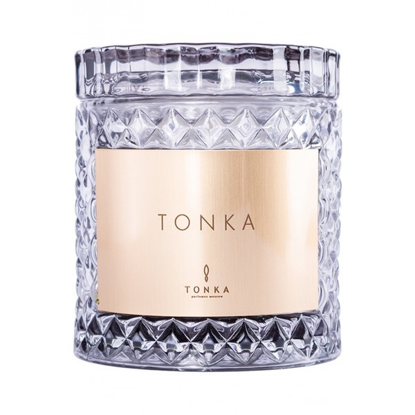 свеча аромат «tonka» стакан серый 220 (тубус)