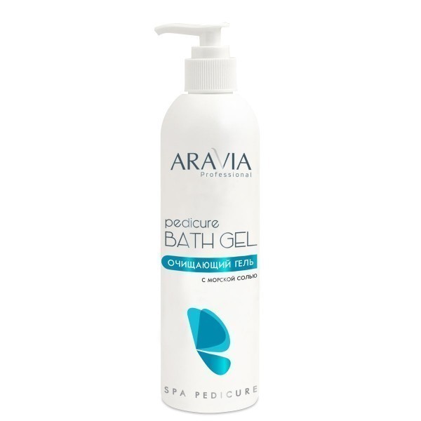"aravia professional" очищающий гель с морской солью "pedicure bath gel", 300 мл./16