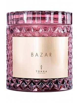 свеча аромат «bazar» стакан бордовый 220 (тубус)