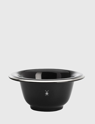 чаша для бритья muehle, черный фарфор, платиновый обод