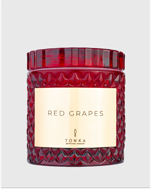 свеча аромат «red grapes» стакан красный 220 (тубус)