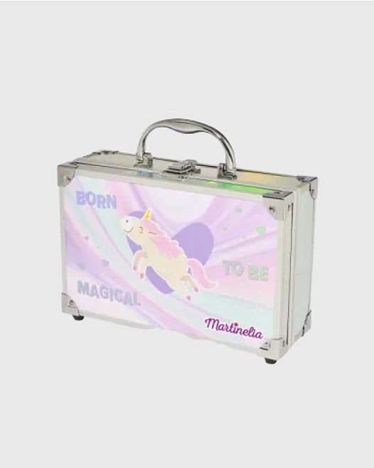 дорожный кейс единорог 18 оттенков теней, 3 вида румян, 4 лака для ногтей, 2 бальзама для губ, 2 кар