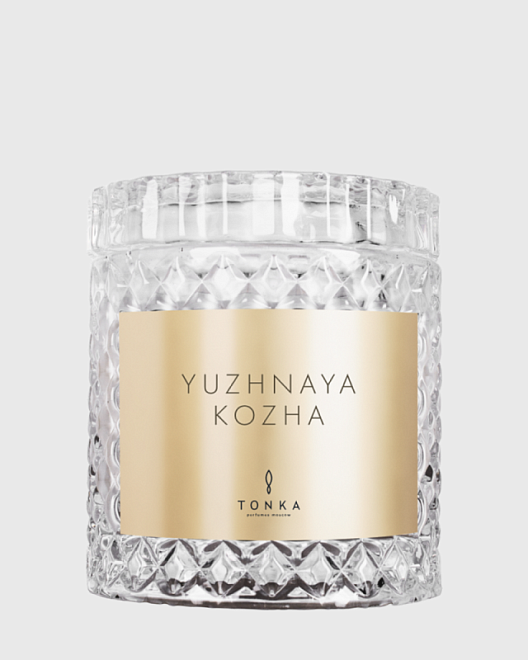 свеча аромат «yuzhnaya kozha» стакан прозрачный 220 (тубус)