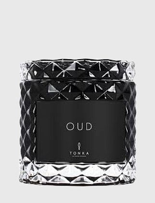 свеча аромат «oud» стакан чёрный 50 (тубус)