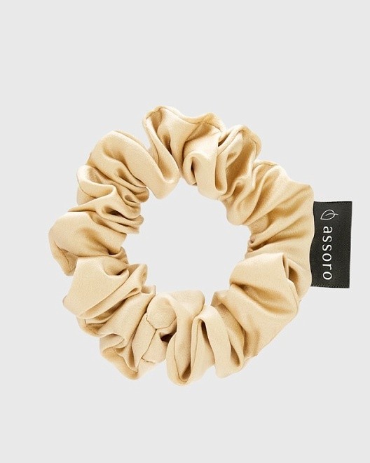 шелковая резинка для волос m - кремовая