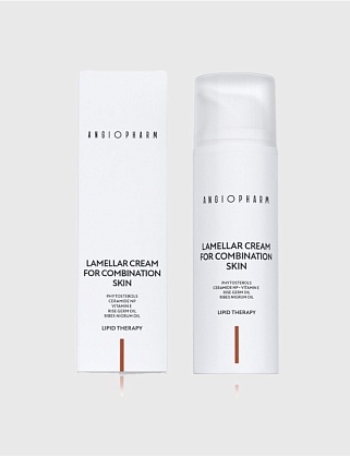 ламеллярный крем для комбинированной кожи лица "ангиофарм", 50 мл