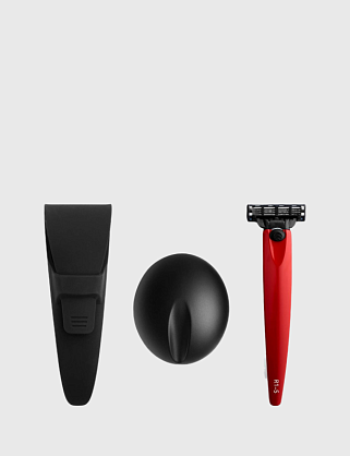 набор bolin webb r1, бритва r1-s красная, подставка r1 черная, дорожный чехол