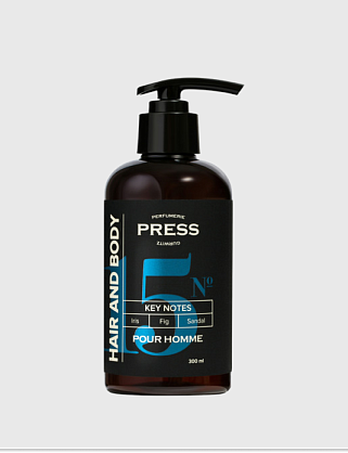 мужской шампунь-гель 2в1 для волос и тела pgp №15 iris, fig, sandal 300 мл