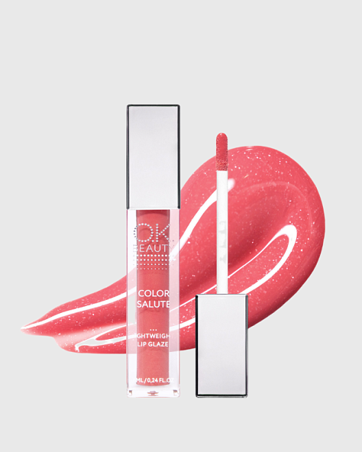 легкий сияющий блеск для губ ok beauty color salute / light weight lip glaze vacation (5985)