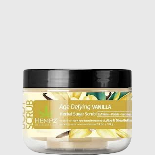 скраб сахарный для тела антивозрастной / hempz age defying vanilla herbal sugar scrub (176ml)