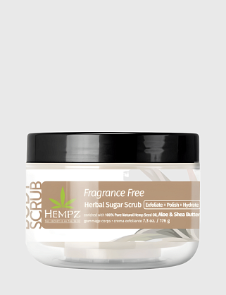 скраб сахарный для тела нейтральный / hempz fragrance free herbal sugar scrub (176g)