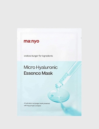 тканевая маска для лица с гиалуроновой кислотой ma:nyo “micro hyaluronic essence mask”, 23g