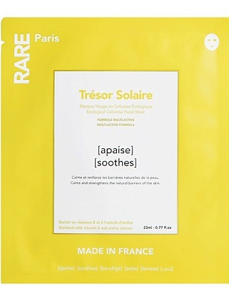 успокаивающая и укрепляющая тканевая маска для лица trésor solaire rare paris, 23 мл