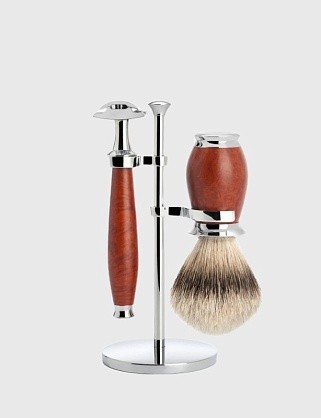 бритвенный набор muehle purist, бриар, барсучий ворс высшей категории silvertip, т-образная бритва
