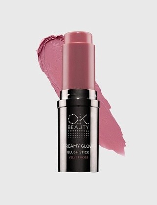 румяна в стикекремовые ok beauty creamy glow blush stick, тон velvet rose