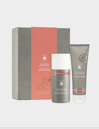 набор для бритья muehle, крем для бритья и бальзам после бритья, грейпфрут и мята