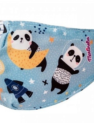 детская маска тканевая многоразовая  "панда", 100% хлопок 99701