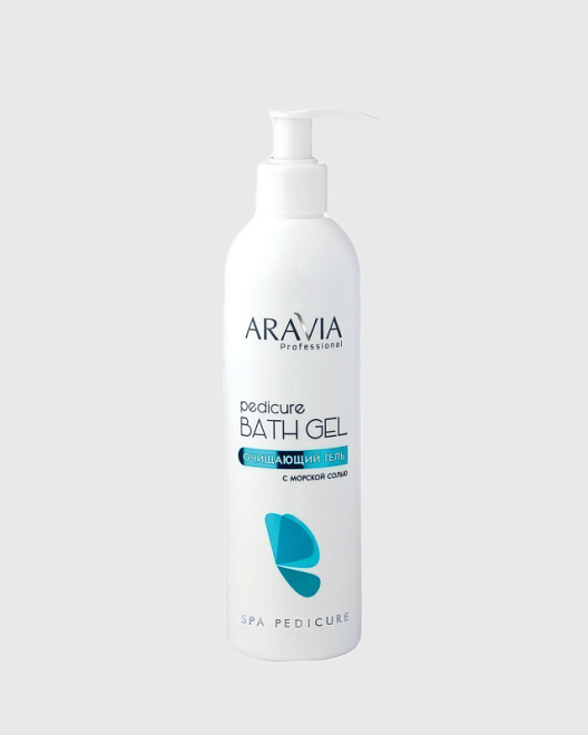 "aravia professional" очищающий гель с морской солью "pedicure bath gel", 300 мл./16