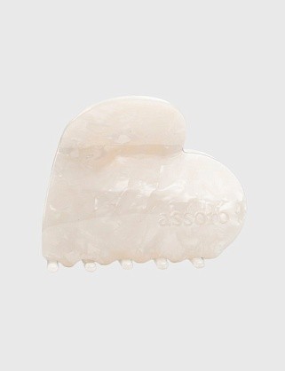 краб для волос - белое сердце макси