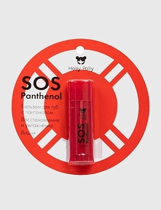 бальзам для губ holly polly sos panthenol (вишня),4,9г
