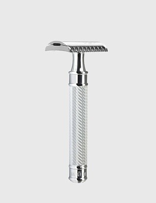 т-образная бритва muehle traditional, c удлиненной ручкой, хром, open comb