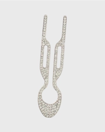 Металлическая шпилька Hairpin No1 Swarovski в тубусе, 1 шт - Белое золото - White gold steel