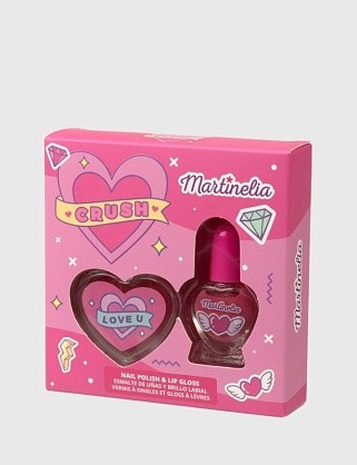 crush, мини набор розовый. лак для ногтей, бальзам для губ 