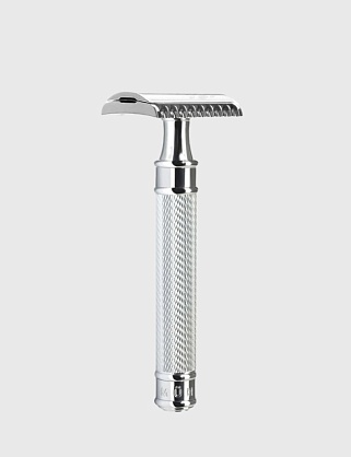 т-образная бритва muehle traditional, c удлиненной ручкой, хром, open comb