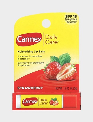 бальзам для губ клубника с защитным фактором spf 15 в стике