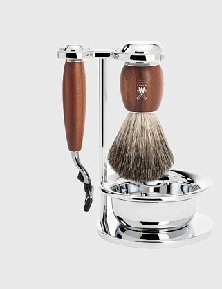 бритвенный набор muehle vivo, слива, натуральный барсучий ворс, бритва mach3