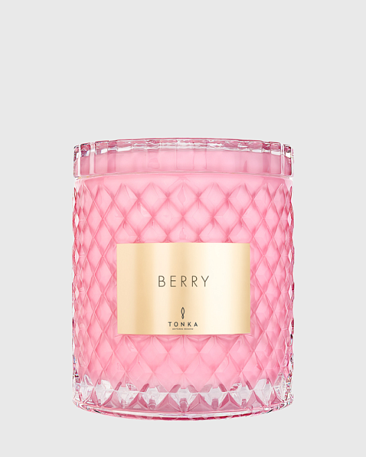 свеча berry стакан розовый глосс 2000 (деревянный короб)