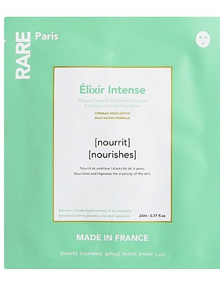 питательная тканевая маска для лица élixir intense rare paris, 23 зеленая мл