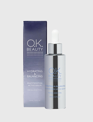 сыворотка увлаж.c пептид. для лица ok beauty hydrating&balancing rus в целлоф 