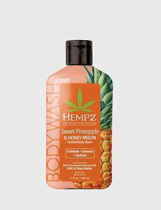гель для душа ананас и медовая дыня / hempz sweet pineapple & honey melon herbal body wash (500ml)