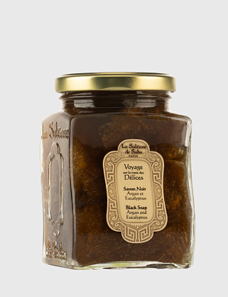 черное мыло la sultane de saba для лица и тела c арганом и эвкалиптом, 300 мл