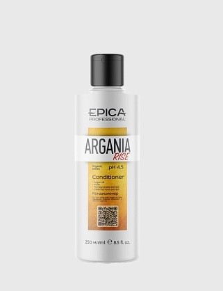 argania rise organic кондиционер для придания блеска с маслом арганы, 250 мл