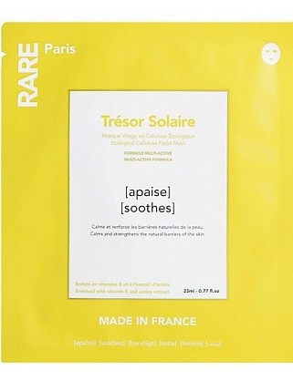 успокаивающая и укрепляющая тканевая маска для лица trésor solaire rare paris, 23 мл