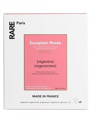 восстанавливающая тканевая маска для лица exception rosée rare paris, 23 мл (упаковка 5шт)
