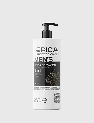 men's 3 in 1 универсальный мужской шампунь для волос и тела, 1000 мл