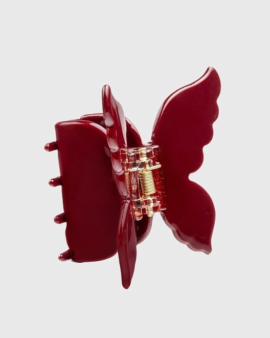 краб для волос - бабочка амарант