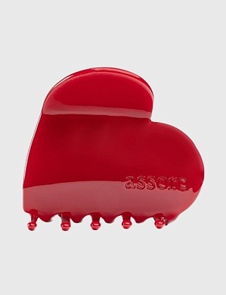 краб для волос - бордовое сердце макси