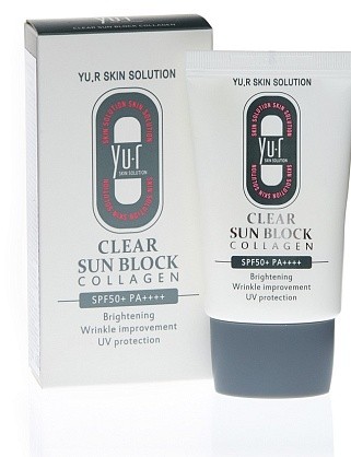 солнцезащитный крем clear sun block collagen, 30 мл
