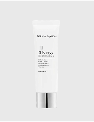derma maison sun block cell repair whitening spf50+pa++++ (50g) солнцезащитный крем