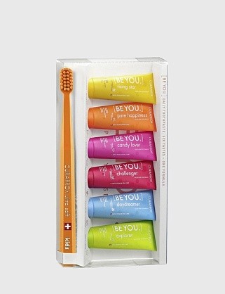 набор зубных  паст 6 вкусов, 6х10ml + зубная щетка kids be you  curaproх (курапрокс) 