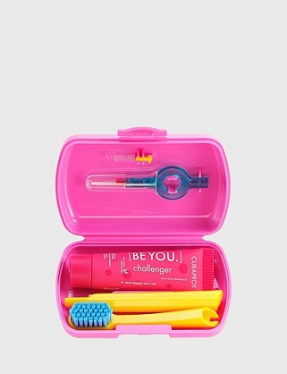 дорожный набор be you:зуб.щет.,зуб.паста 10 мл. меж. ершики розовый курапрокс (curaproх) (10)