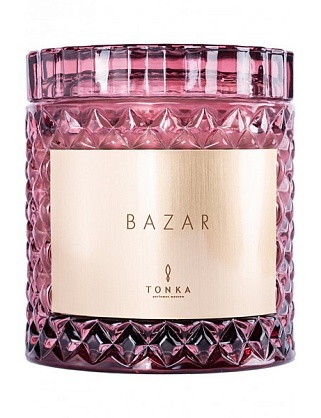 свеча аромат «bazar» стакан бордовый 220 (тубус)