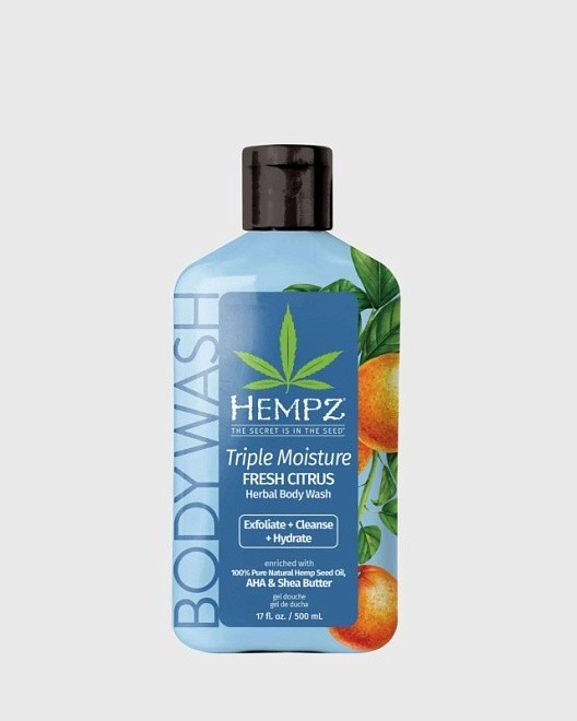 гель для душа тройное увлажнение / hempz triple moisture fresh citrus herbal body wash (500ml)
