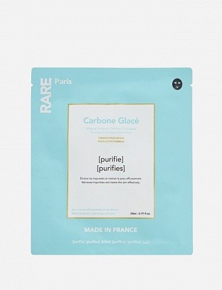 очищающая тканевая маска для лица carbone glacé rare paris, 23 мл голубая